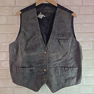Don't Stop Classics Women's Blue Cured Leather Vest Waistcoat Cowgirl Western 2X